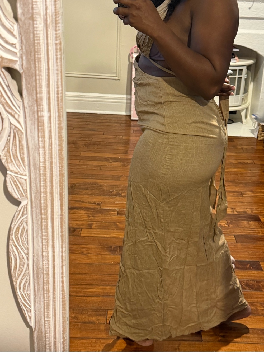 PrettyLittleThing Taupe Halter Maxi Skirt